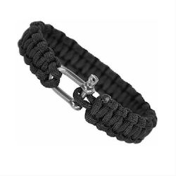 Martinez Albainox Paracord Bracelet Survival with Rope Black