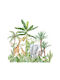 Decorative Sticker For Living Room And Bedroom, Safari Wild Animals, 60 X 90 Cm, Original Deals