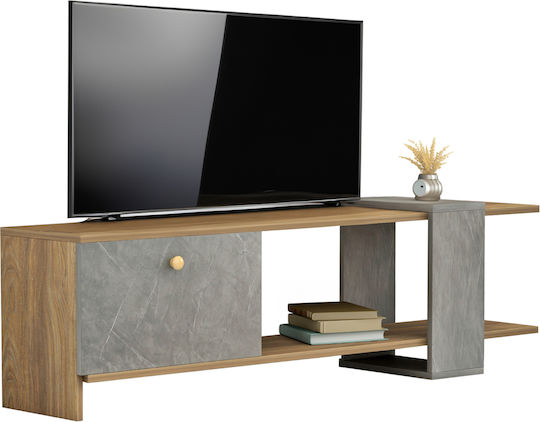 TV Stand Henriette Melamine Natural-stone Texture L120xW25xH37cm