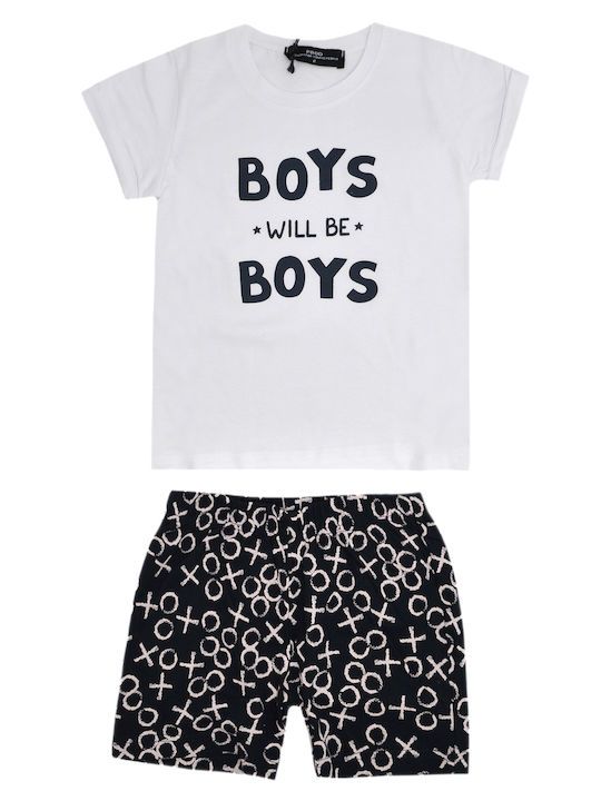 Prod Kids' Set with Shorts Summer 2pcs White/Bl...