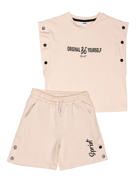 Sprint Kids Set with Shorts Summer 2pcs beige