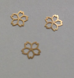 50 Metallic-Nageldekoration Goldene Blumen [40502059-16] (enthält 6 Stück)