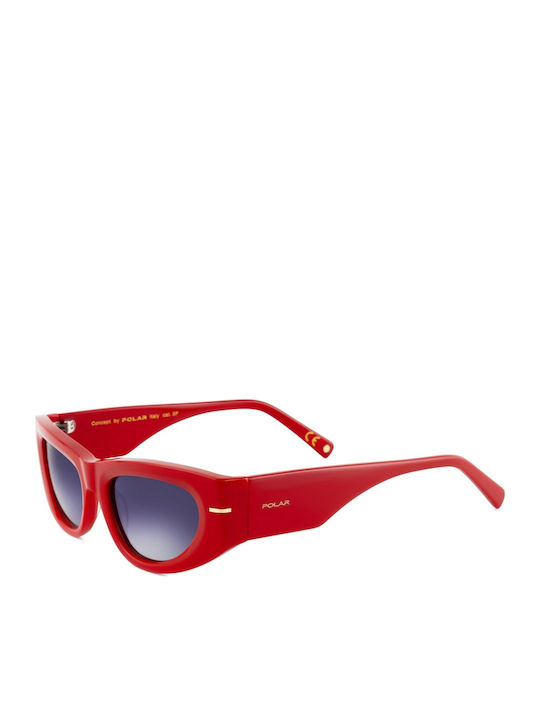 Polar Feminini Ochelari de soare cu Roșu Cadru și Gri Degrade Polarized Lentilă