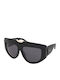 Max Mara Unisex Sunglasses with Black Plastic Frame and Black Lens