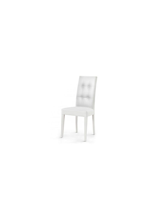 Dining Room Artificial Leather Chair White 46x56x100cm