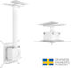 Multibrackets Βάση Projector Οροφής Mount με Μέγιστο Φορτίο 40kg Λευκή