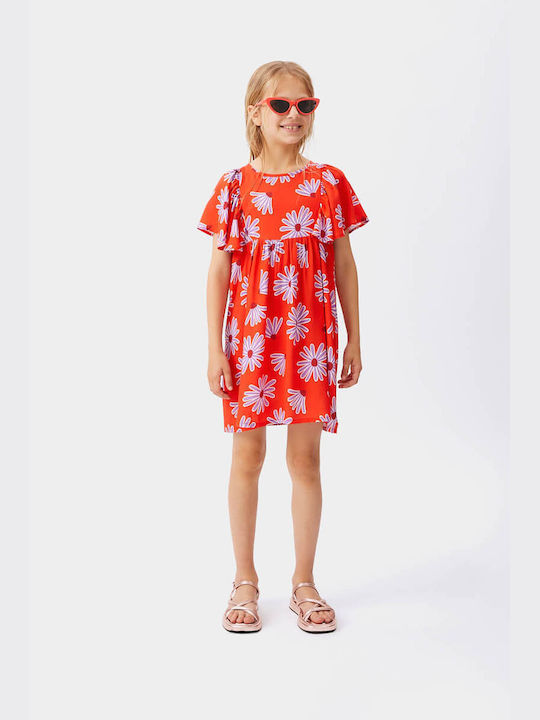 Compania Fantastica Παιδικό Φόρεμα Floral Κόκκινο