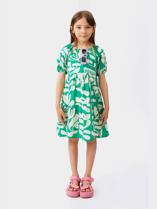 Compania Fantastica Kids Dress Floral Green