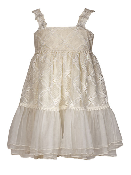 M&B Kid's Fashion Rochie pentru Copii Fără mâneci White