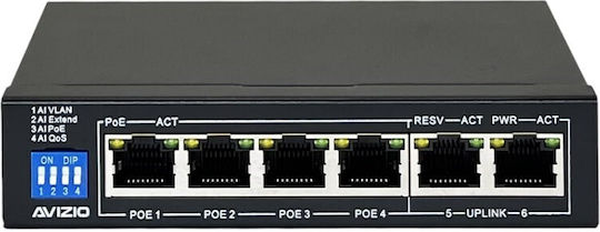 Avizio Power AV-SU4MP2M Negestionat L2 PoE+ Switch cu 6 Porturi Ethernet