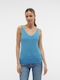 Vero Moda Damen Bluse Ärmellos mit V-Ausschnitt Bonnie Blue