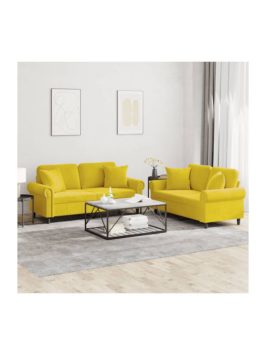 Living Room Furniture Set 2 sofas Yellow