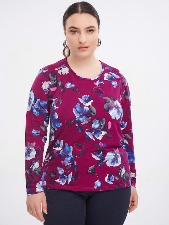 Women's Blouse Long Sleeve Floral Rose
