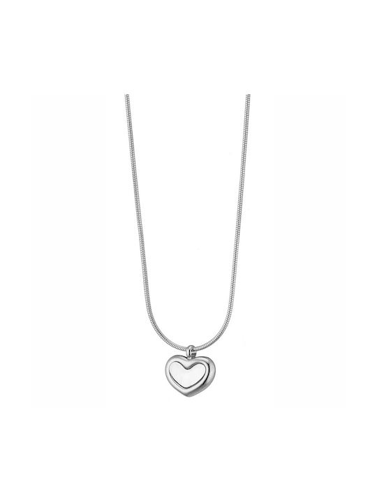 Steel Heart Necklace with Fildisi