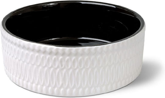 Glee Ceramic Bowl Food & Water for Dog & Cat with Base 800ml in Black Color