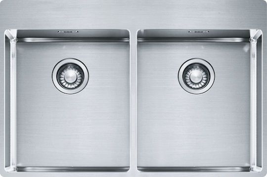 Franke Box 220-36-36 Tl Chiuvetă De Bucătărie Drop-In Inox Periat L77xL51cm Argintie