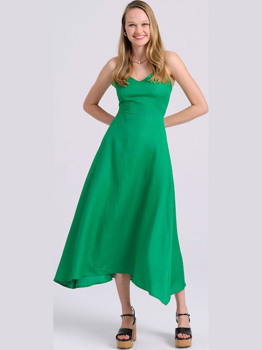 Funky Buddha Summer Midi Dress Green FBL009-143-13-VIBRANT-GREEN |  Skroutz.mt