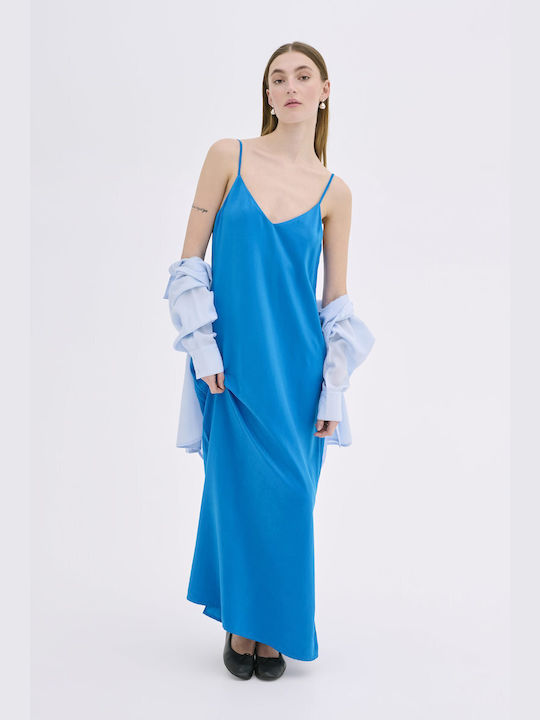 My Essential Wardrobe Maxi Φόρεμα Directoire Blue