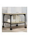Rectangular Side Wooden Coffee Table with Wheels Brown W50xL40xH38cm