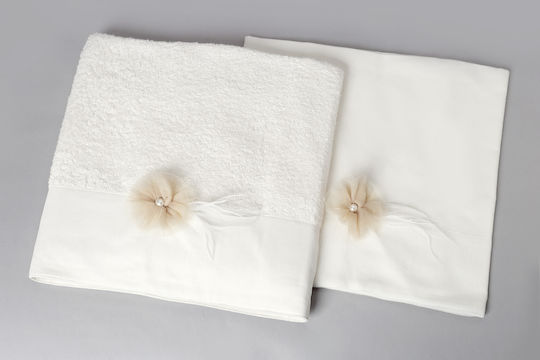 New Life Set Christening Oilcloths Ecru 2 Pieces