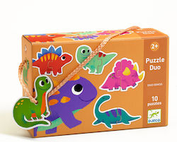 Djeco 10 Puzzles With 2 Pieces "dinosaurs"