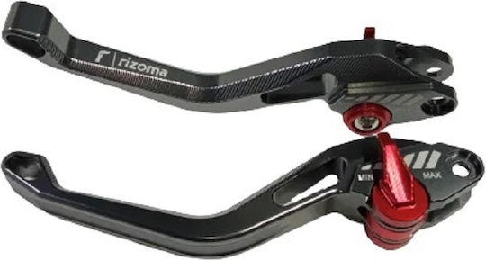 Set of Motorcycle Brake/Clutch Levers Adjustable Silver M01401015