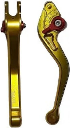 Set Brems-/Kupplungshebel für Motorräder Einstellbar Gold M01401053