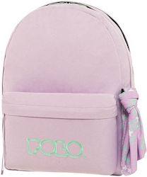 Polo Original Double Σακίδιο Σχολική Τσάντα Πλάτης Γυμνασίου - Λυκείου σε Λιλά χρώμα 2024