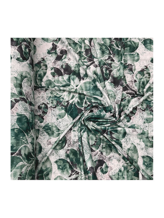 Viscose Lycra Green Flower Petal 170cm