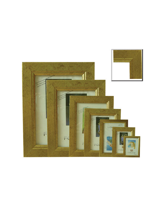 AGC Rahmen Kunststoff 10x15cm mit goldenem Rahmen 6Stück