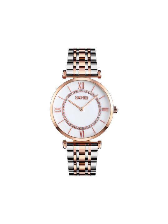 Skmei 9198 Watch in Pink Gold / Pink Gold Color