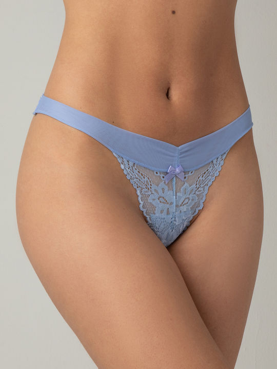 Milena by Paris Γυναικείο String με Δαντέλα Λιλα