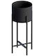 Aberto Design Κασπώ Μεταλλικό Μαύρο με Βάση 23x23x48εκ.