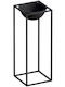 Aberto Design Ghiveci Metalic Negru cu suport 22x22x60εκ.