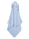 Nef-Nef Homeware Baby Bath Towel-Bathrobe Hooded Funtastic Light Blue 75x75cm