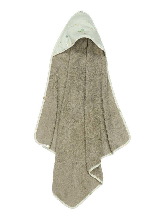 Little Dutch Hooded Baby Bath Towel Green