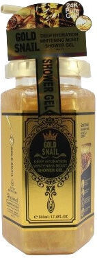 Duschgel mit 24k Gold und Schneckenextrakt, Wokali, Goldschnecke, 500 Ml