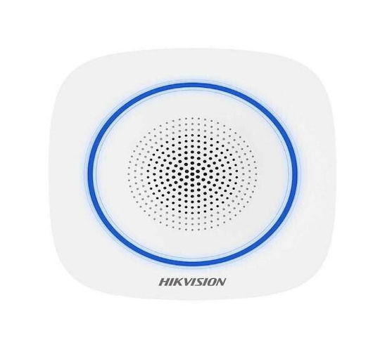 Hikvision Wireless Alarm Siren Baterie Indoor 110dB with Albastru Light 3.95x12.8cm