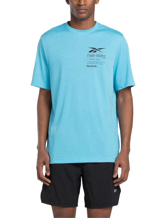 Reebok Herren Sport T-Shirt Kurzarm Hellblau