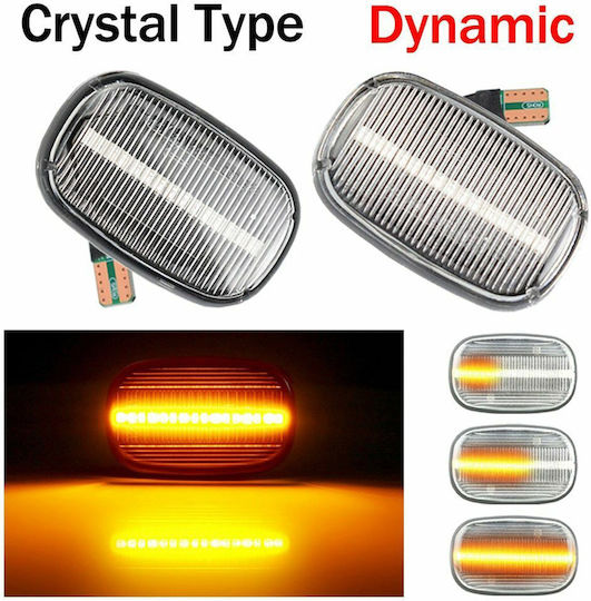 Diederichs Πλαϊνά Φλας Φτερού Για Toyota Avensis / Hilux / Celica / Prius / Corolla Led Dynamic Λευκά 2 Τεμάχια / Ca-012217