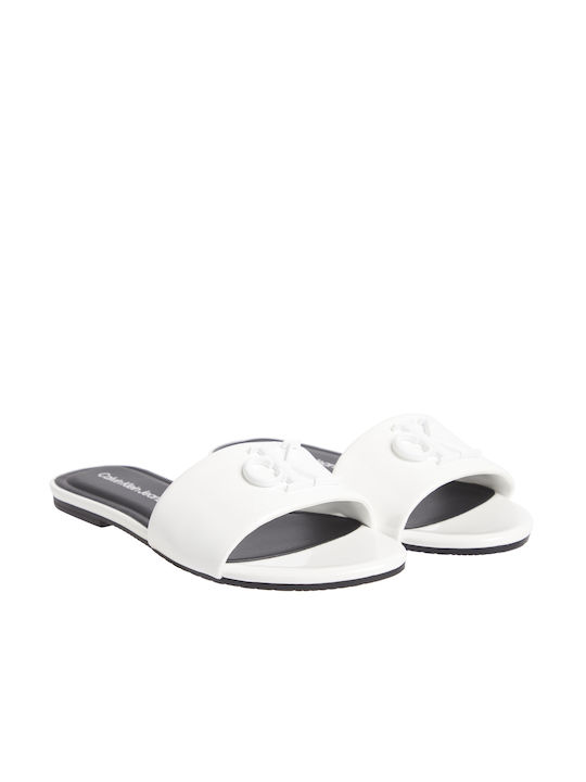 Calvin Klein Damen Flache Sandalen in Weiß Farbe
