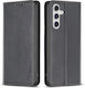 Samsung Galaxy A15 4g / A15 5g Binfen Color Leather Wallet Series 9 with support base, card slots and magnetic clasp Black
