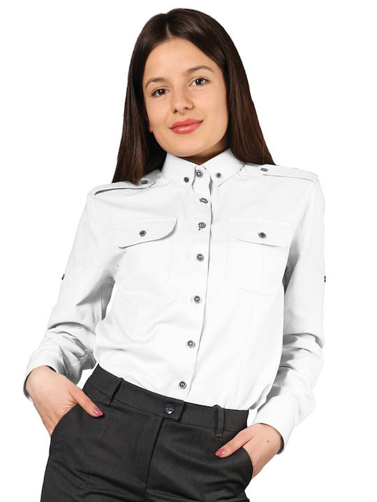 Be Unique Long Sleeve Work Shirt White