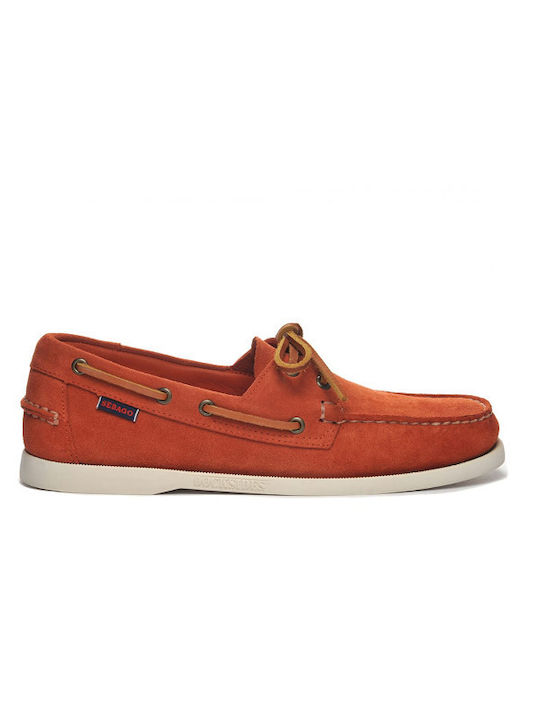 Sebago Portland Flesh Out Γυναικεία Boat Shoes σε Καφέ Χρώμα