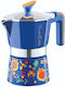Pedrini Mymoka Stovetop Espresso Pot 3 Cups Blue