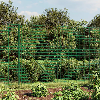 vidaXL Wire Fencing Galvanized with PVC Coating Set Green 2x10m