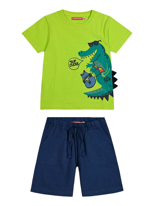 Energiers Kinder Set mit Shorts Sommer 2Stück Green Sup Dude