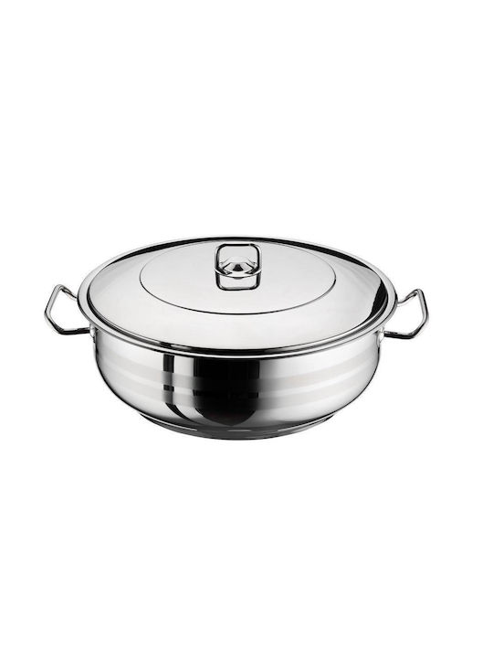 Max Home Flacher Edelstahl-Topf 14Es / 36cm