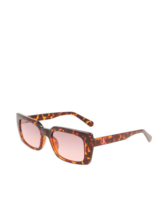 Calvin Klein Sonnenbrillen mit Braun Schildkröte Rahmen und Braun Verlaufsfarbe Linse CKJ22606S-240