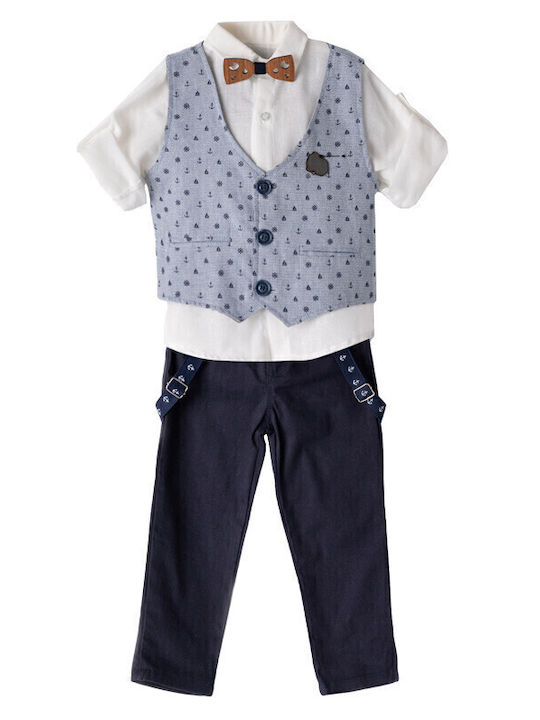 Hashtag Kinder-Set mit Hose Sommer 3Stück Hellblau